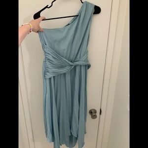 blue one shoulder dress size small